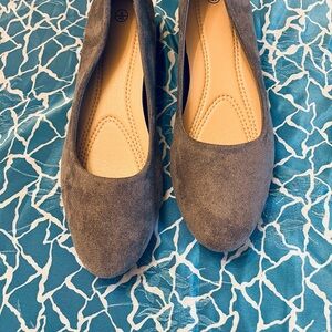 Gray Suede Women's Flats
